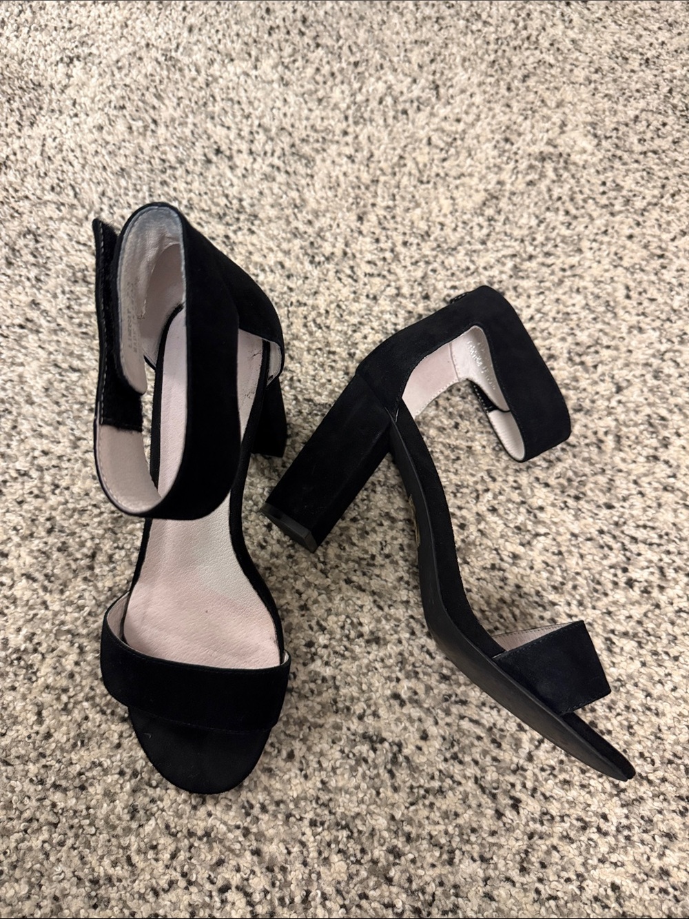 Jeffrey Campbell Black Suede Block Heel Sandals